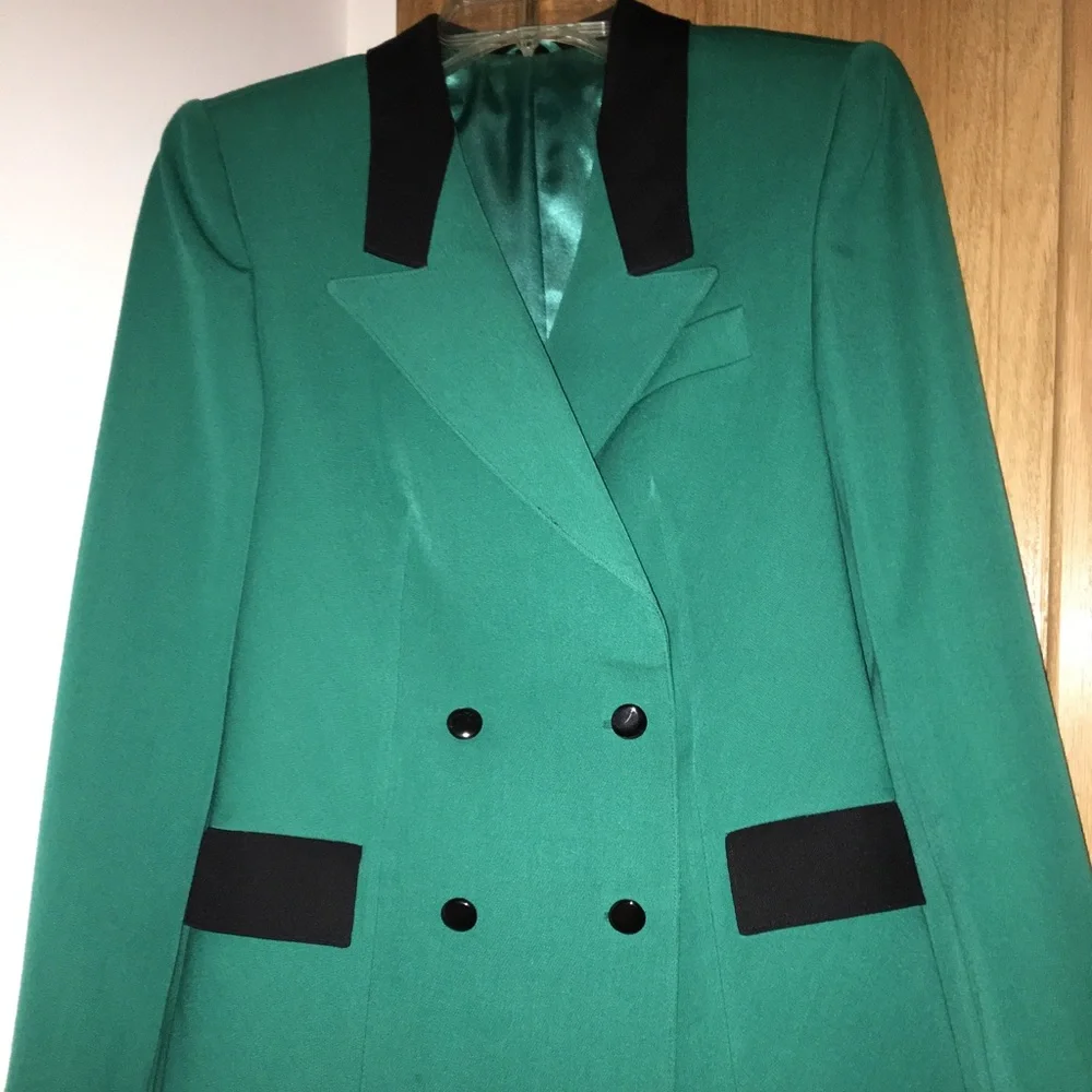 Blazer Jacket wool blend lined with atlas Custom Made in Ukraine Size S - Picture 4 of 8